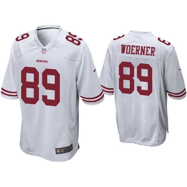 Men San Francisco 49ers #89 Charlie Woerner Nike White Player Game NFL Jersey->san francisco 49ers->NFL Jersey